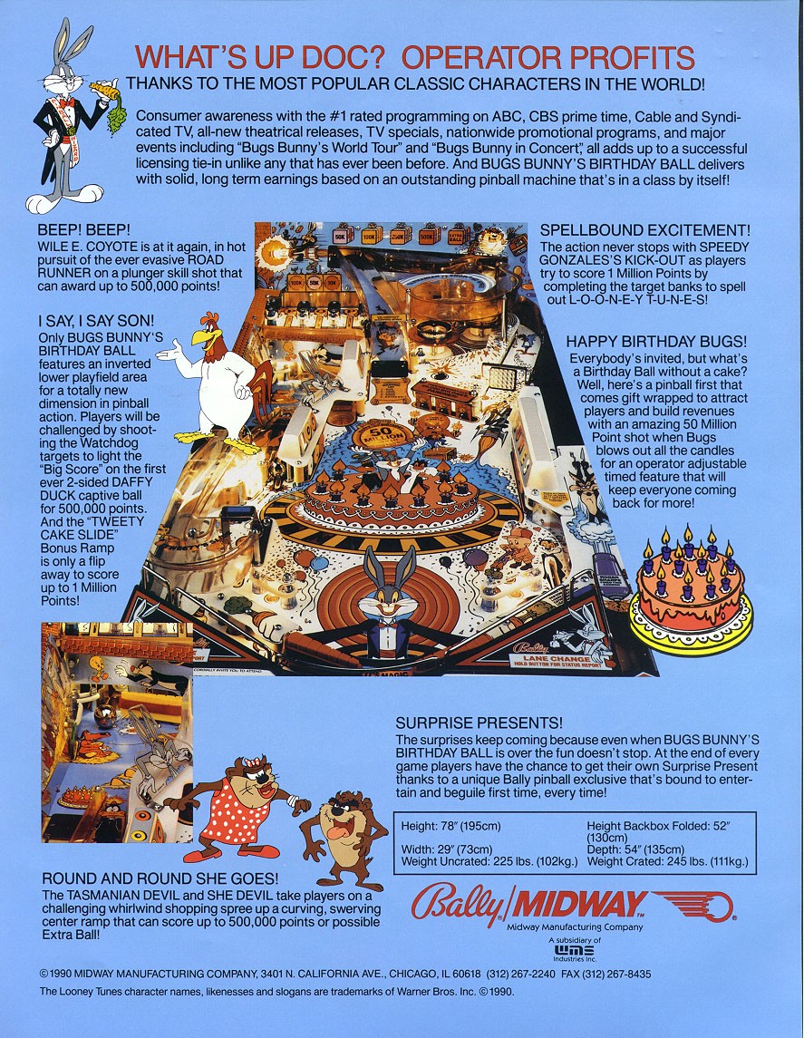 Bally Midway - Flipper électronique Flipper - Bugs Bunny 50th Birthday -  1990-2000 - États-Unis - Catawiki